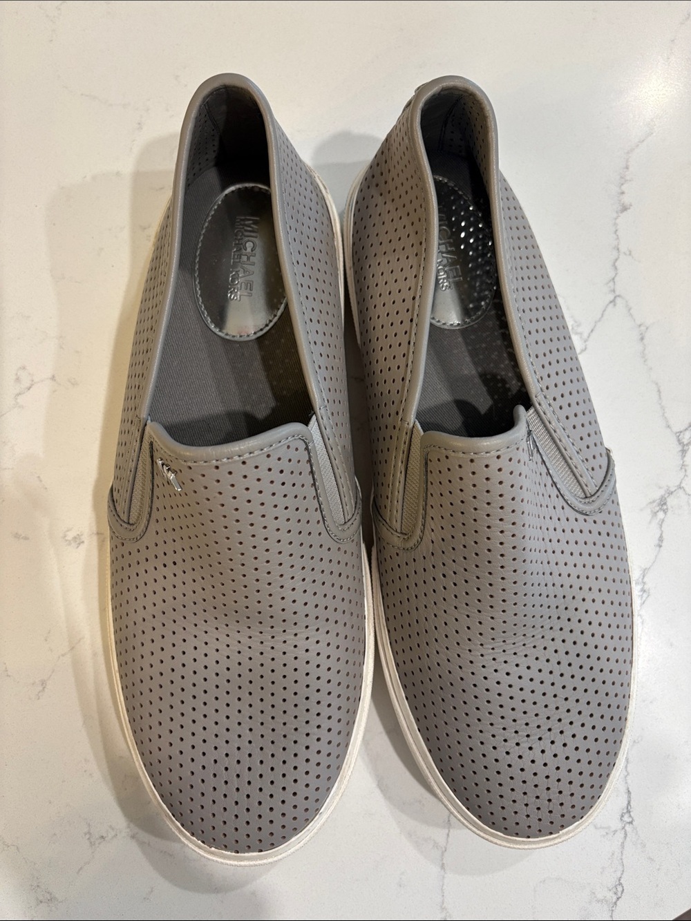 Michael Kors Men's Perforated Gray Slip-On Loafers